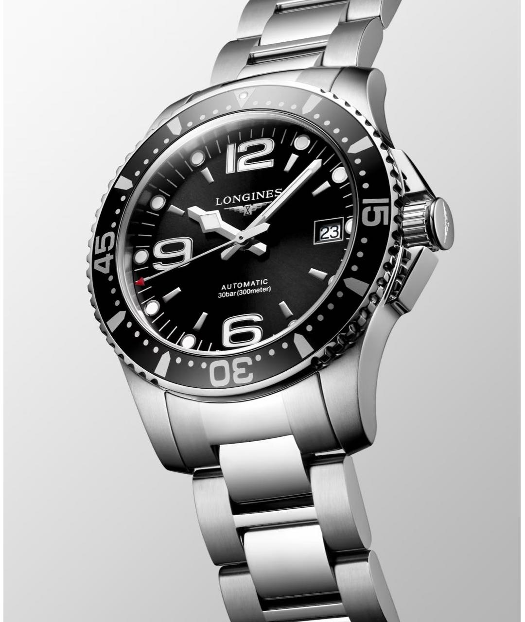 LONGINES Черные стальные часы, фото 3