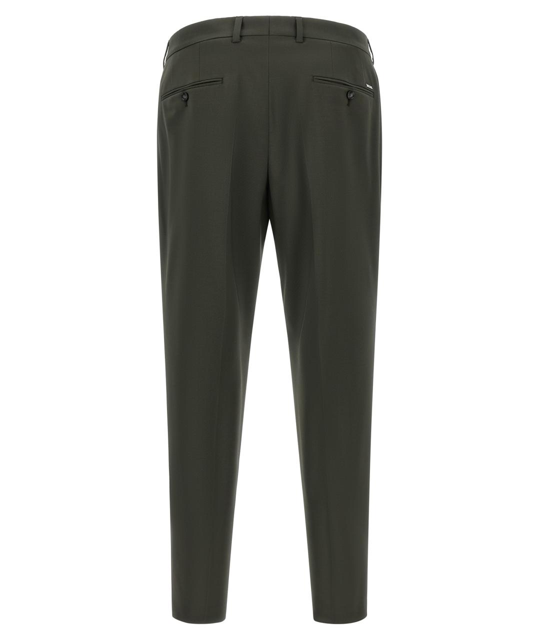 HUGO BOSS Зеленые шерстяные повседневные брюки, фото 2