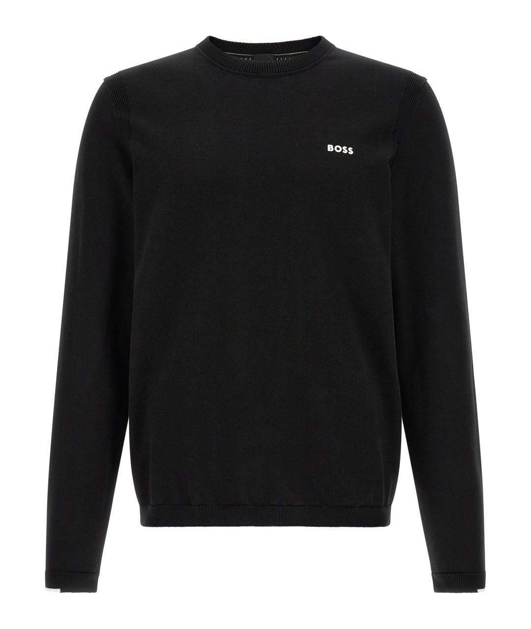 HUGO BOSS Черный хлопковый джемпер / свитер, фото 1