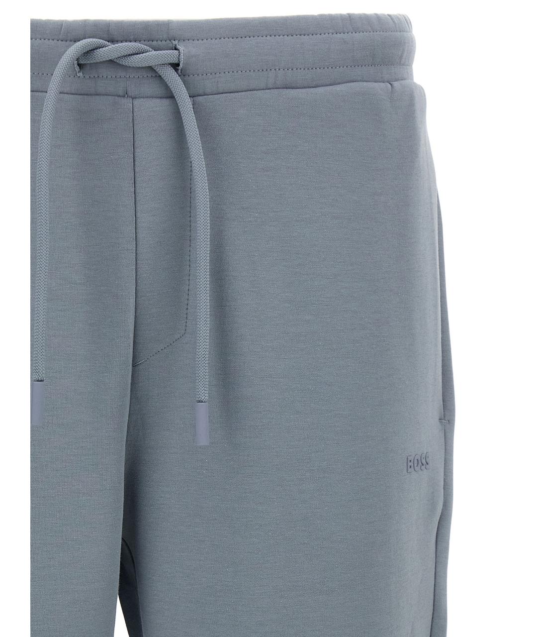 HUGO BOSS Серые хлопковые повседневные брюки, фото 3
