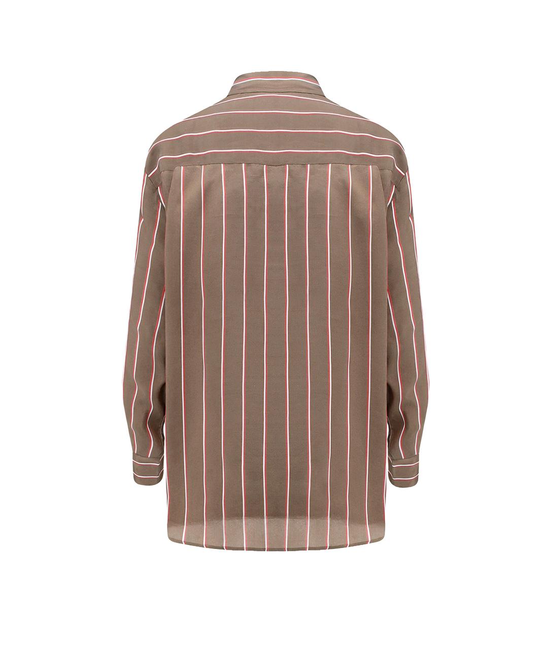 THE FRANKIE SHOP Коричневая вискозная рубашка, фото 2