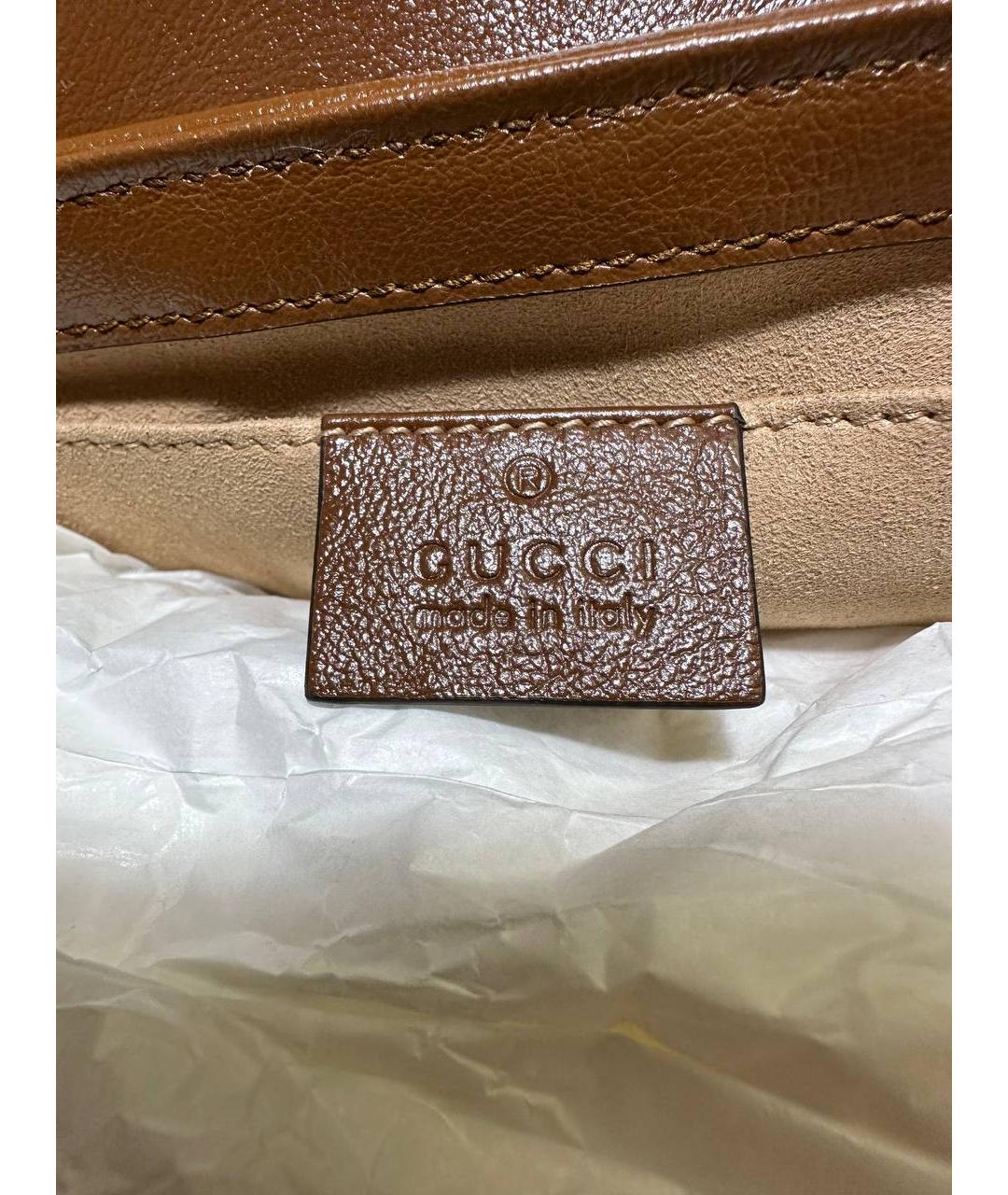 GUCCI Горчичная кожаная сумка через плечо, фото 7