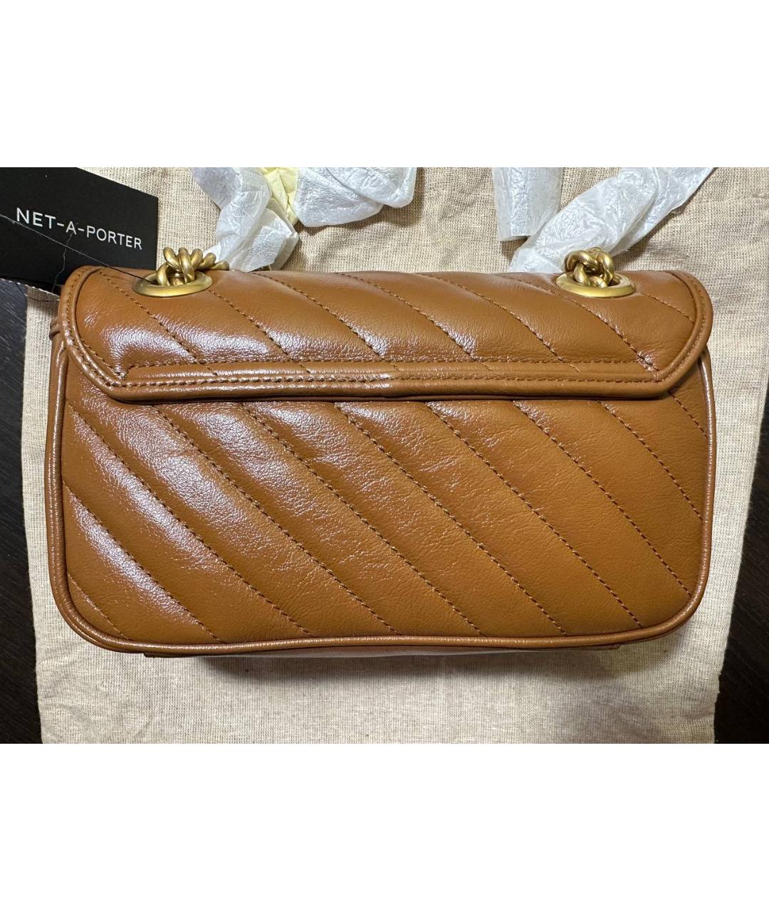GUCCI Горчичная кожаная сумка через плечо, фото 3