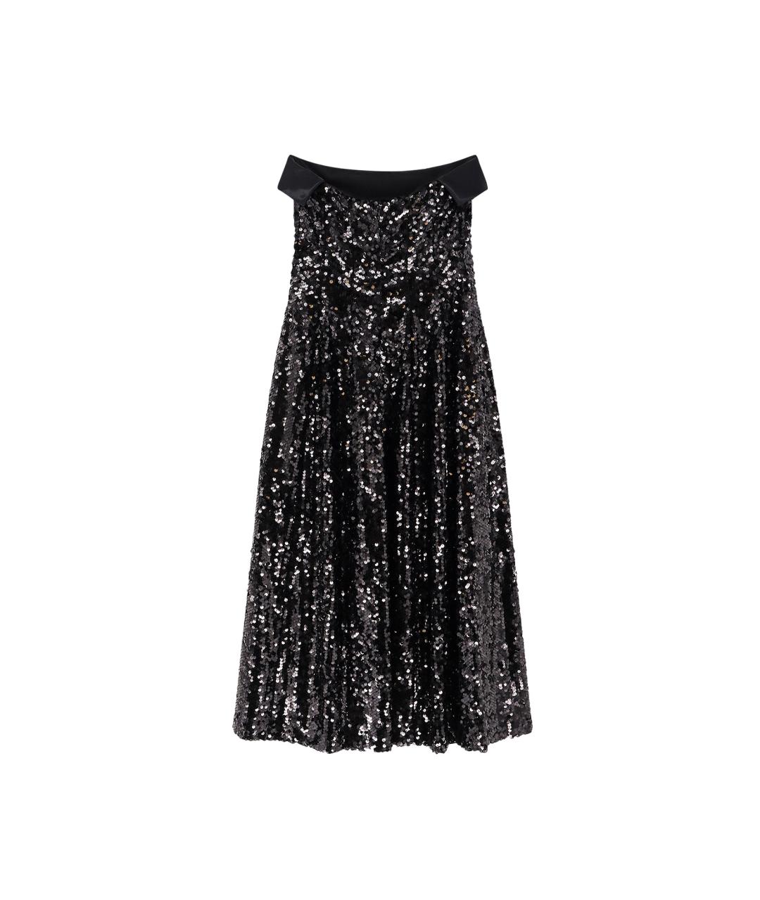 ALBERTA FERRETTI Черное полиэстеровое вечернее платье, фото 2