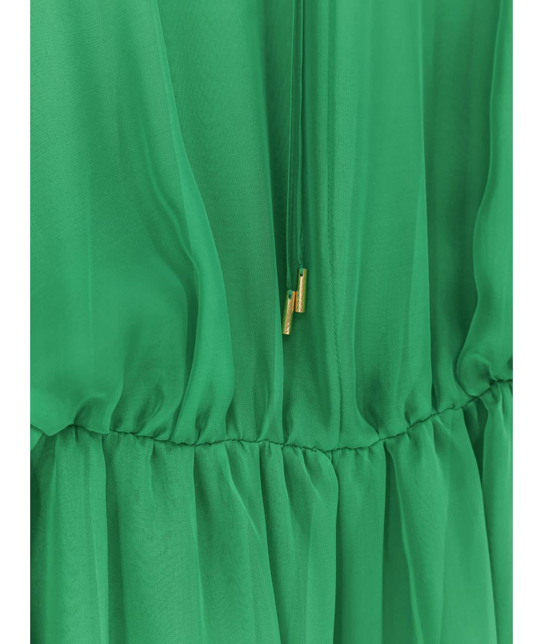ALBERTA FERRETTI Зеленое шелковое повседневное платье, фото 3