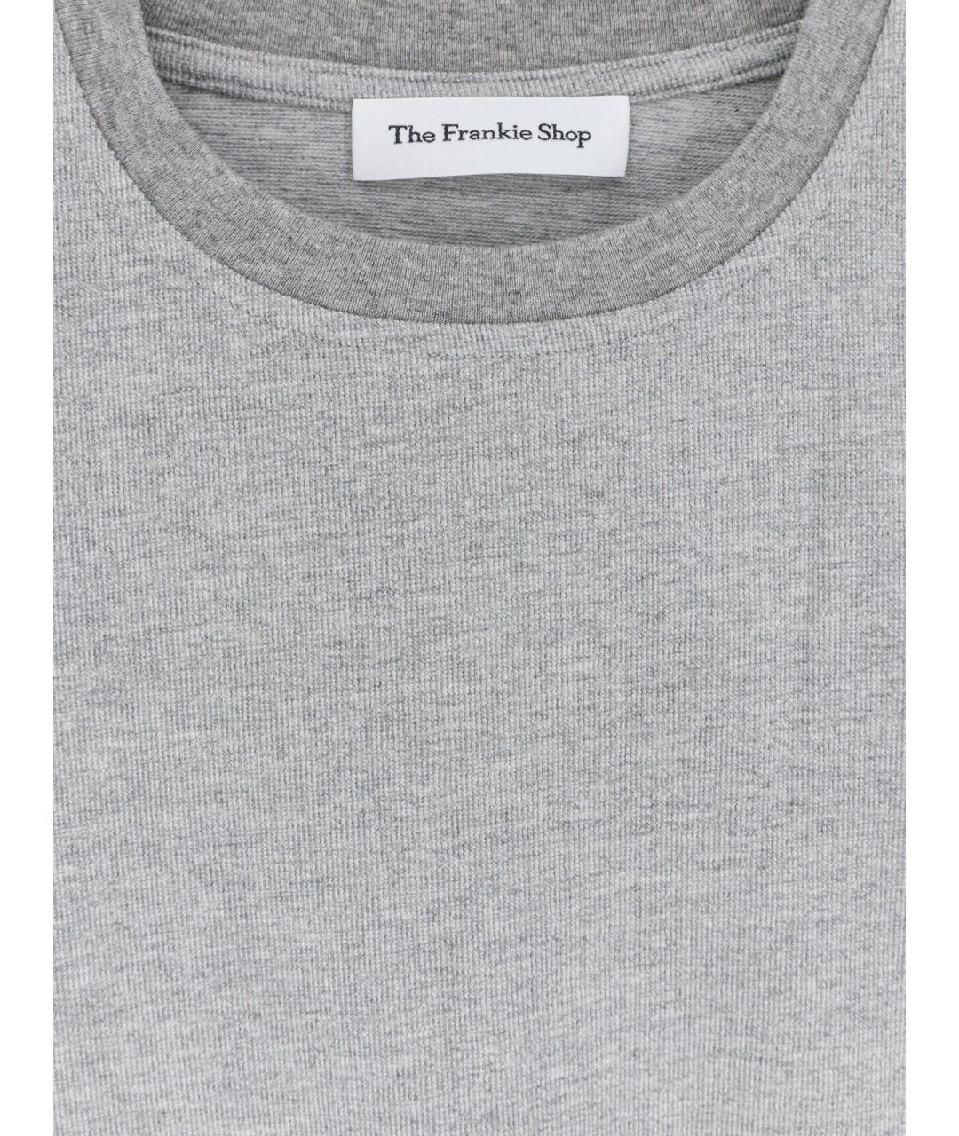THE FRANKIE SHOP Серая хлопковая футболка, фото 3