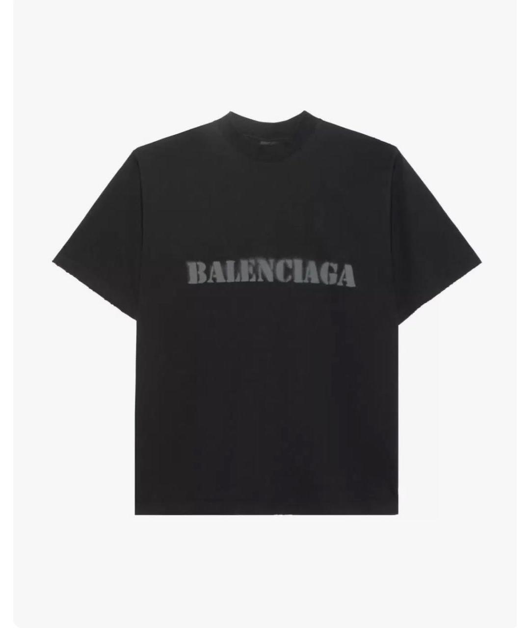 BALENCIAGA Черная хлопковая футболка, фото 7
