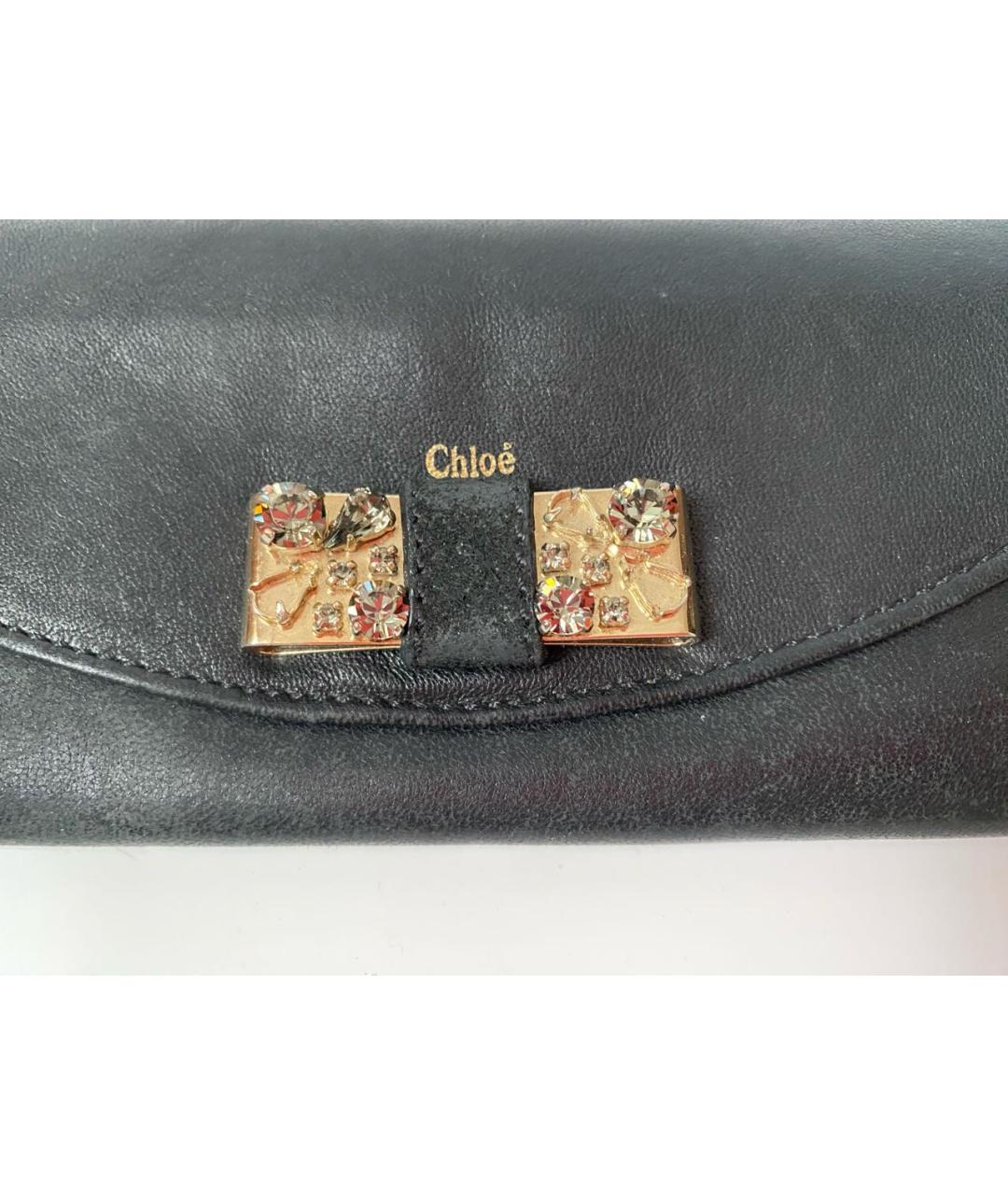 CHLOE Черный кожаный кошелек, фото 6
