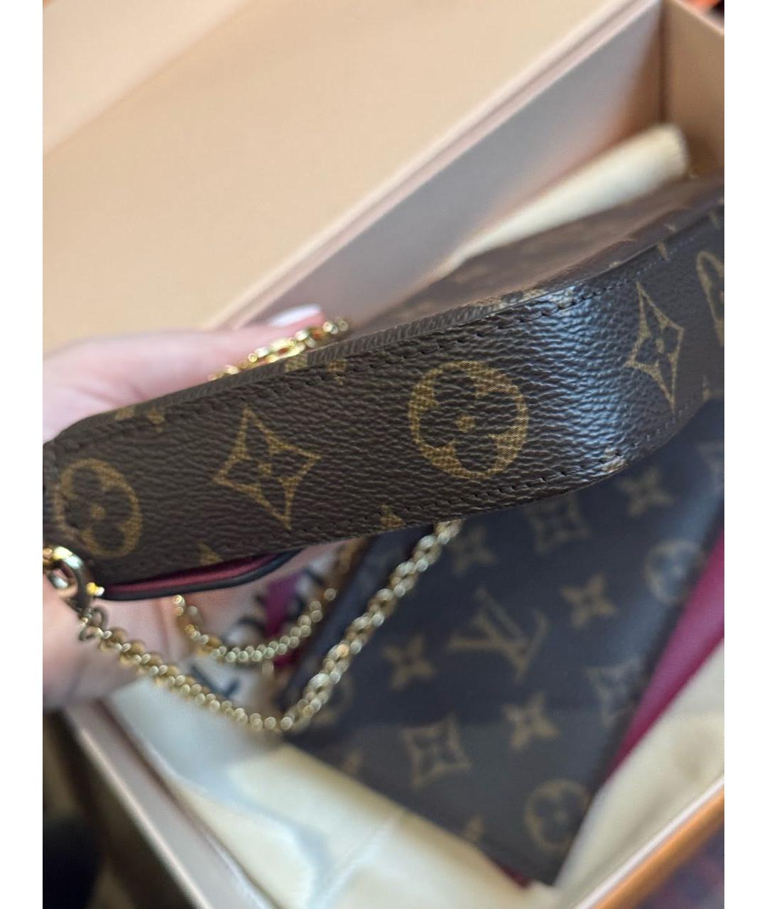 LOUIS VUITTON Коричневая канва сумка через плечо, фото 3