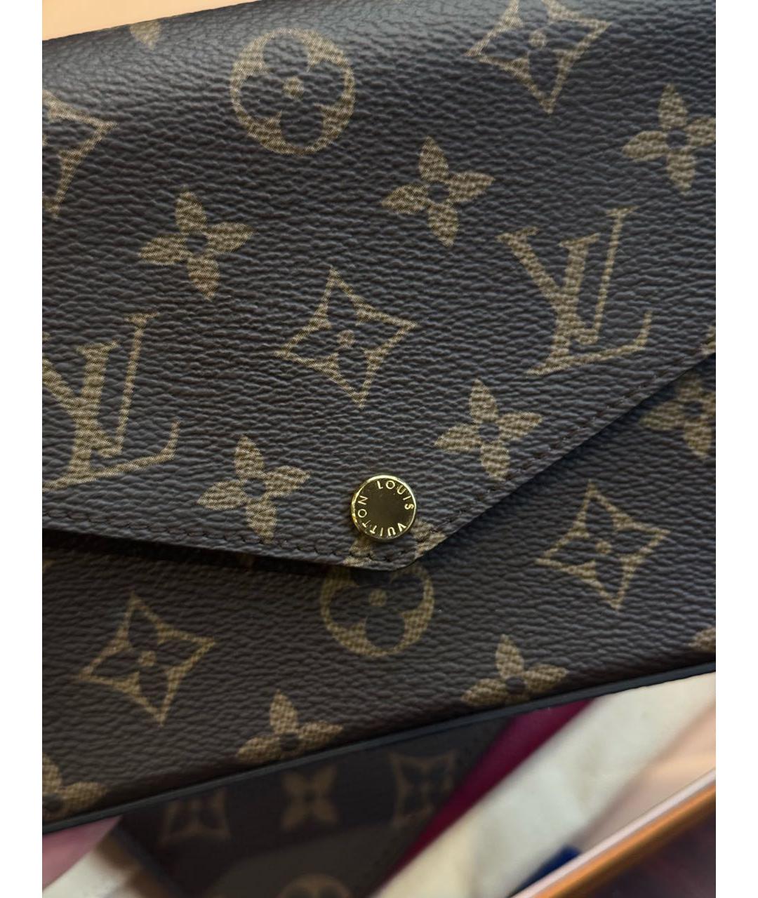 LOUIS VUITTON Коричневая канва сумка через плечо, фото 7