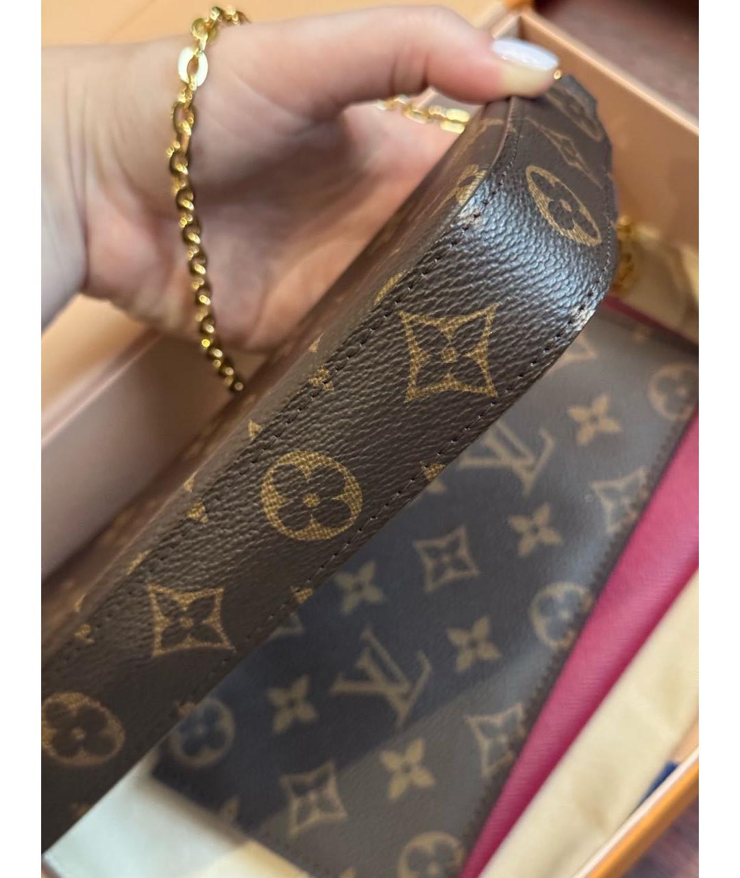LOUIS VUITTON Коричневая канва сумка через плечо, фото 4