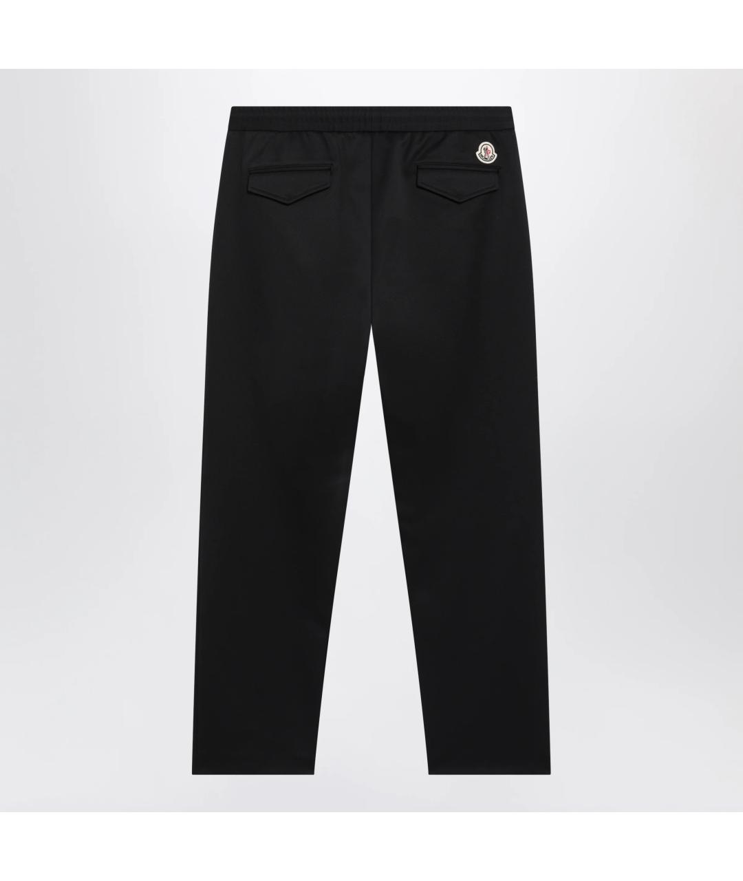 MONCLER Черные хлопковые повседневные брюки, фото 2