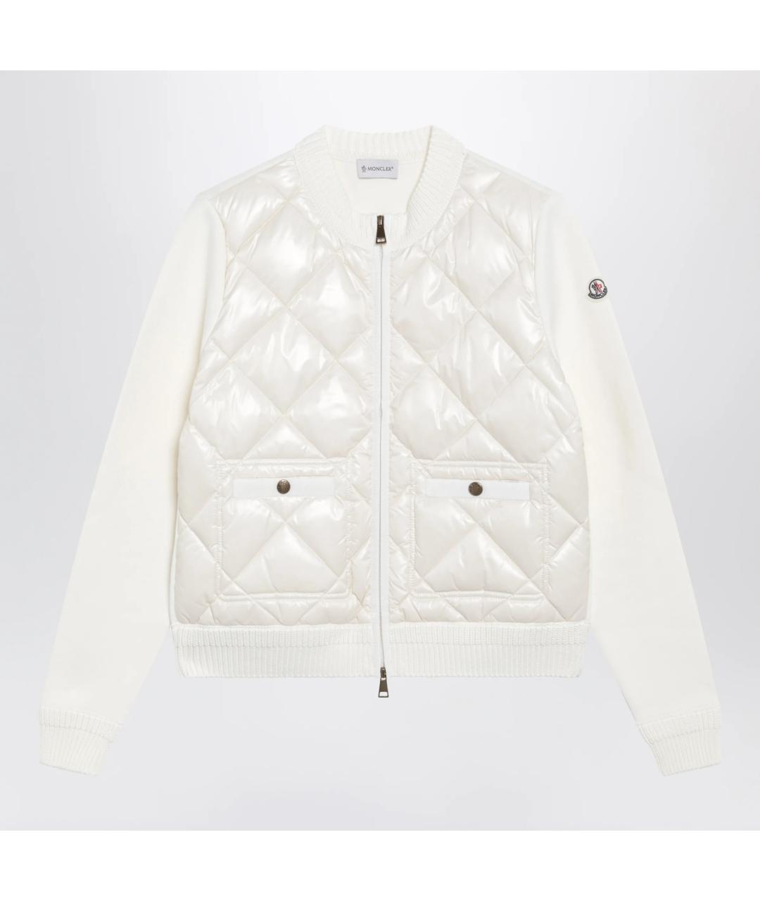 MONCLER Белый хлопковый кардиган, фото 3