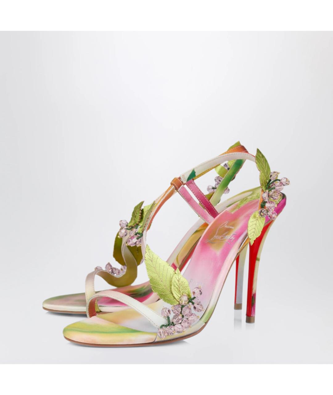 CHRISTIAN LOUBOUTIN Мульти текстильные босоножки, фото 2