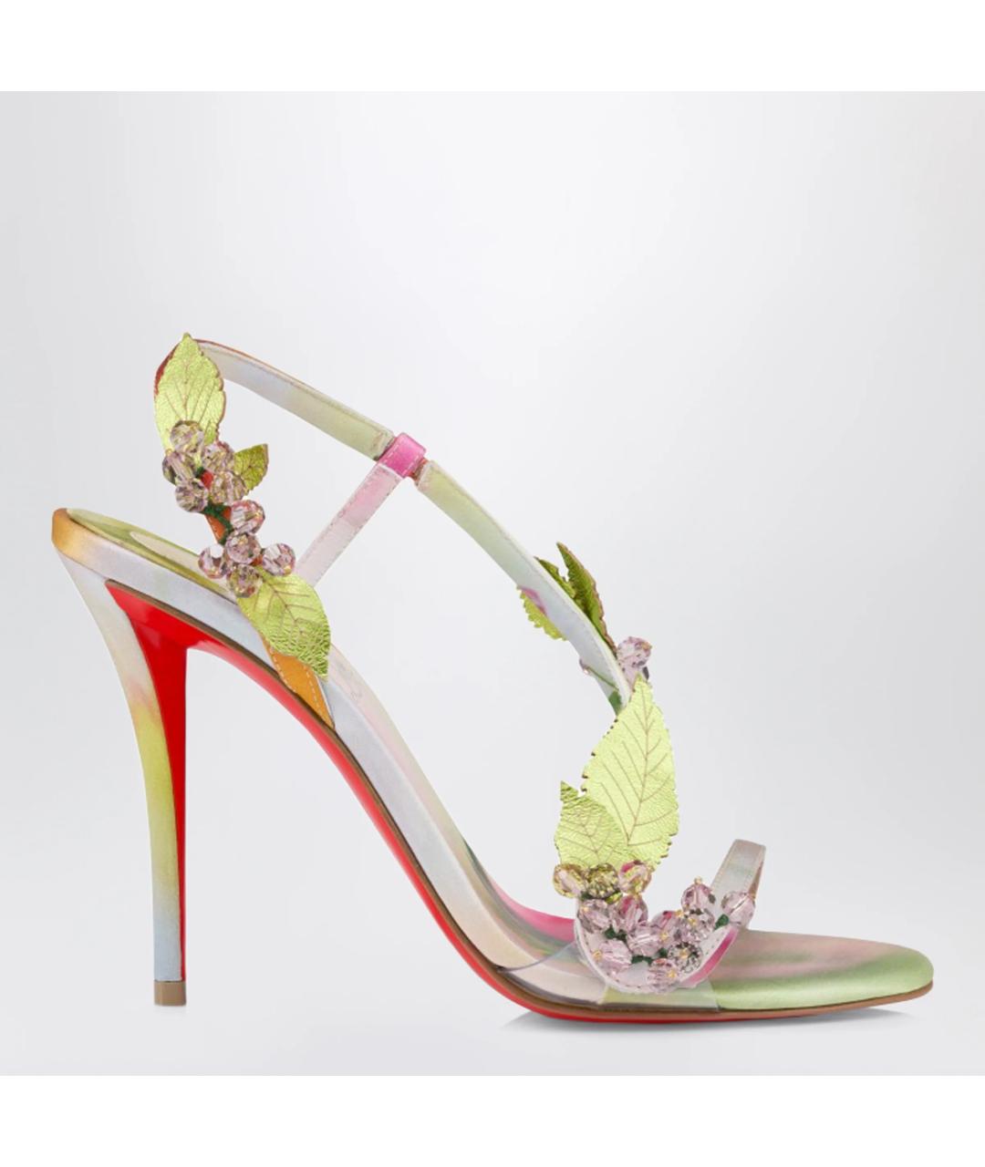 CHRISTIAN LOUBOUTIN Мульти текстильные босоножки, фото 3