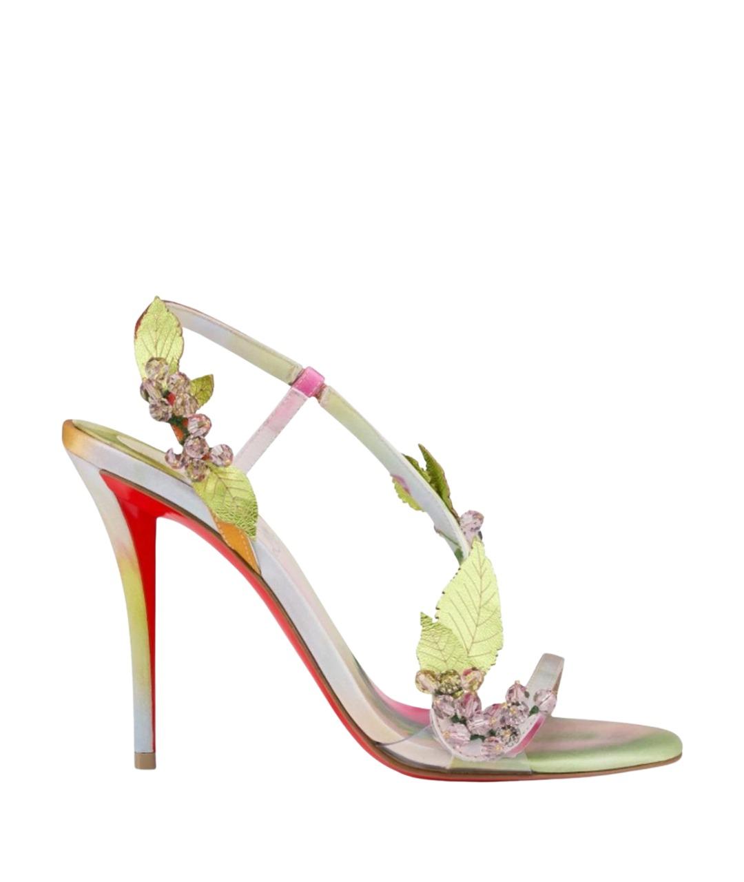 CHRISTIAN LOUBOUTIN Мульти текстильные босоножки, фото 1