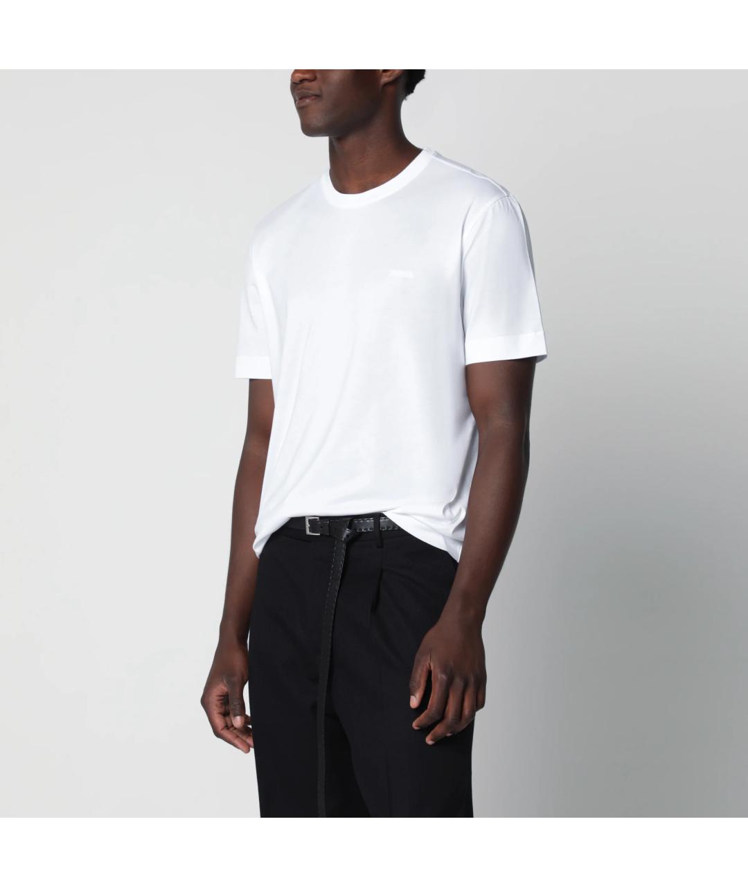 ZEGNA Белая хлопковая футболка, фото 3