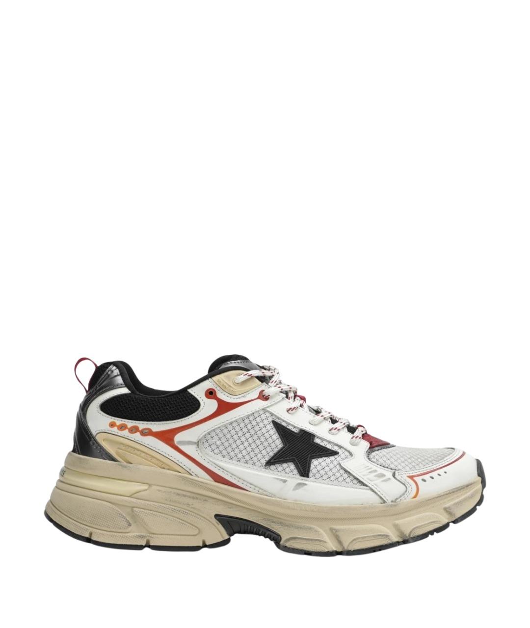 GOLDEN GOOSE Белые синтетические низкие кроссовки / кеды, фото 1