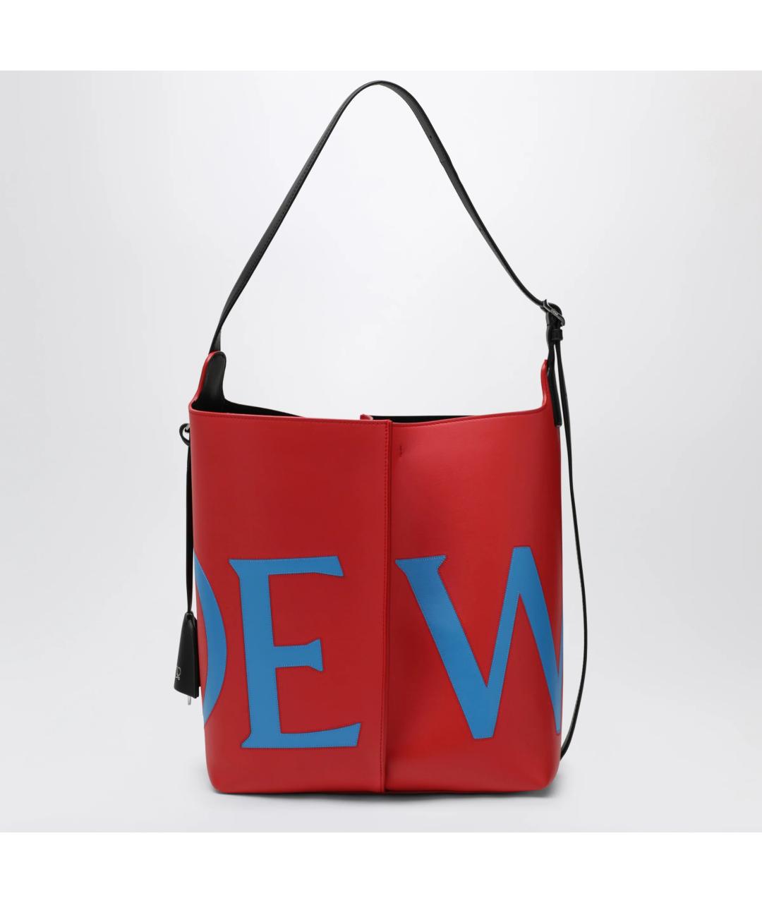 LOEWE Красная кожаная сумка тоут, фото 3