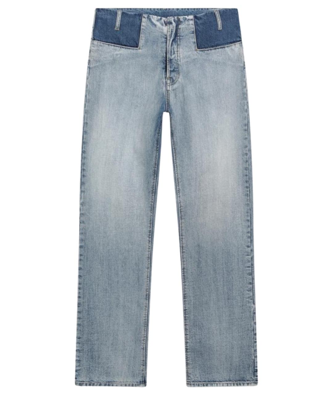MAISON MARGIELA Голубые хлопковые прямые джинсы, фото 1
