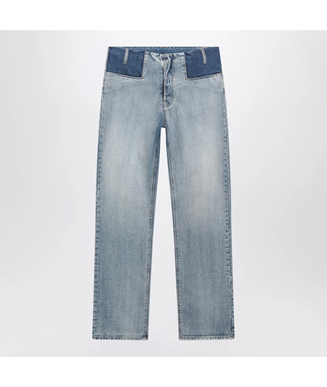 MAISON MARGIELA Голубые хлопковые прямые джинсы, фото 3