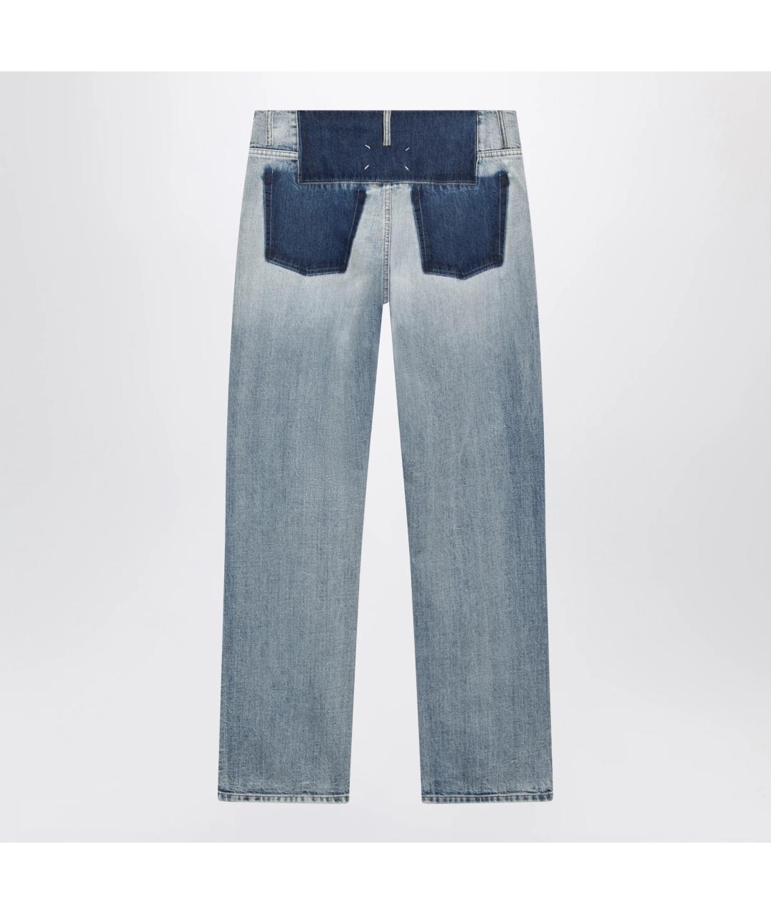 MAISON MARGIELA Голубые хлопковые прямые джинсы, фото 2