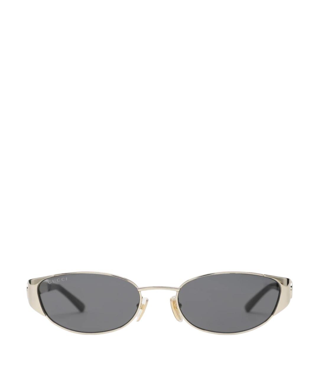 GUCCI Золотые металлические солнцезащитные очки, фото 1