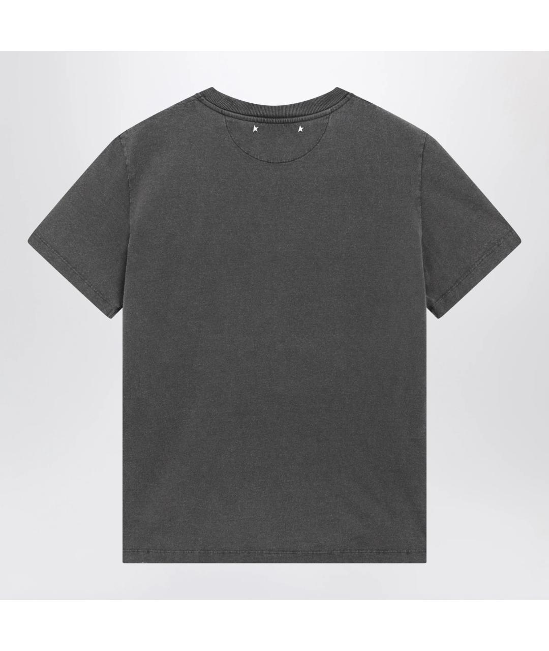 GOLDEN GOOSE Серая хлопковая футболка, фото 2
