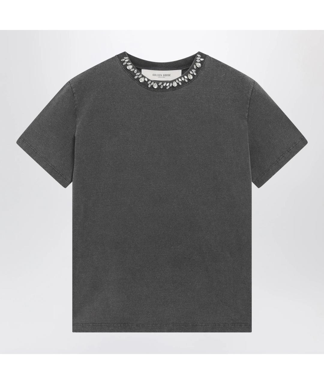 GOLDEN GOOSE Серая хлопковая футболка, фото 3