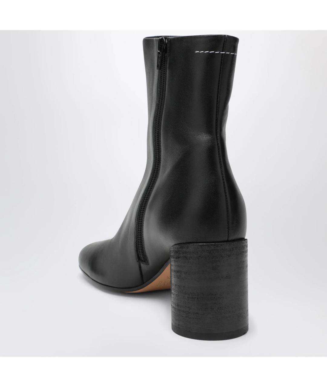 MM6 MAISON MARGIELA Черные кожаные ботильоны, фото 2