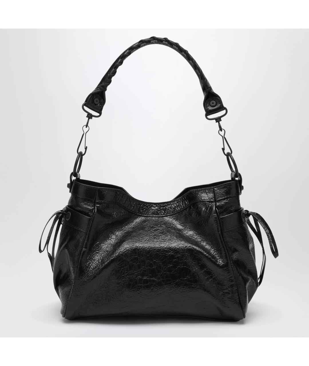 BALENCIAGA Черная кожаная сумка через плечо, фото 2