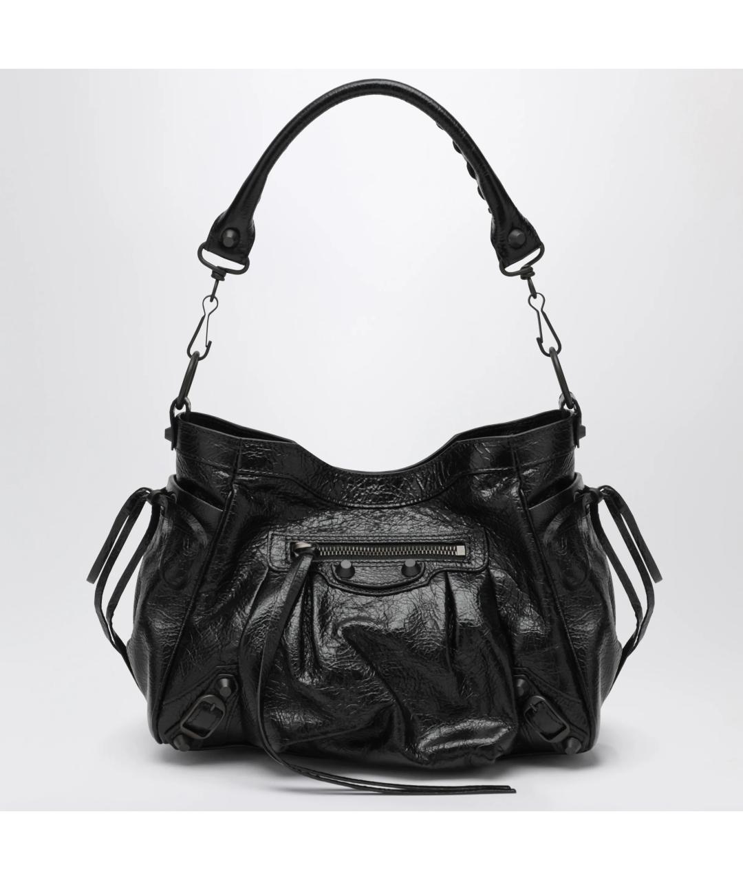 BALENCIAGA Черная кожаная сумка через плечо, фото 3