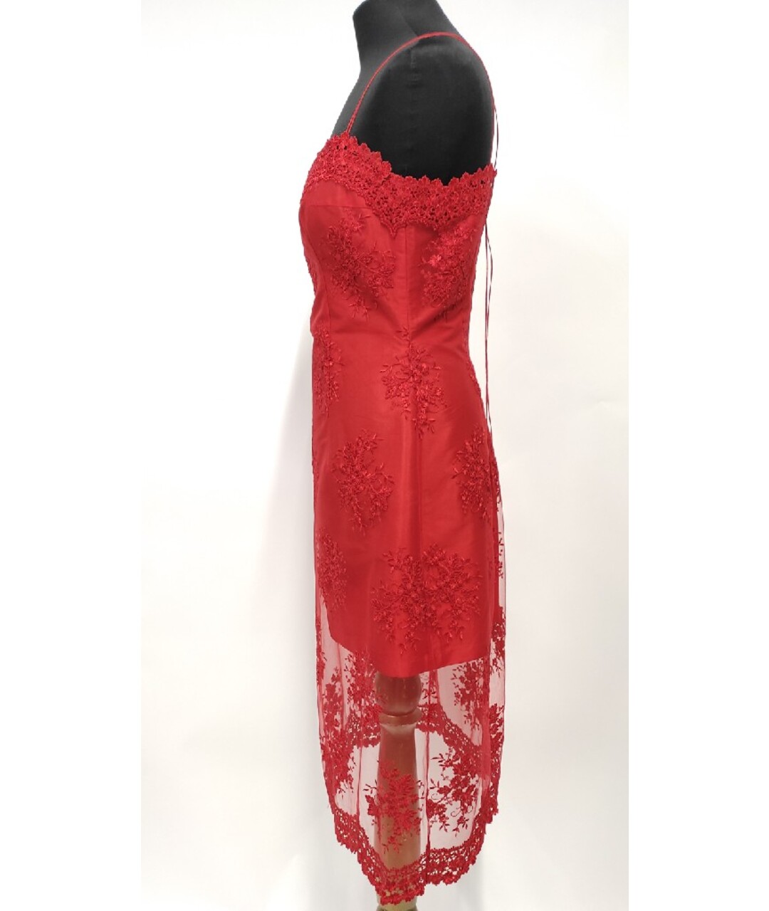 ESTER ABNER Красное шелковое платье, фото 2