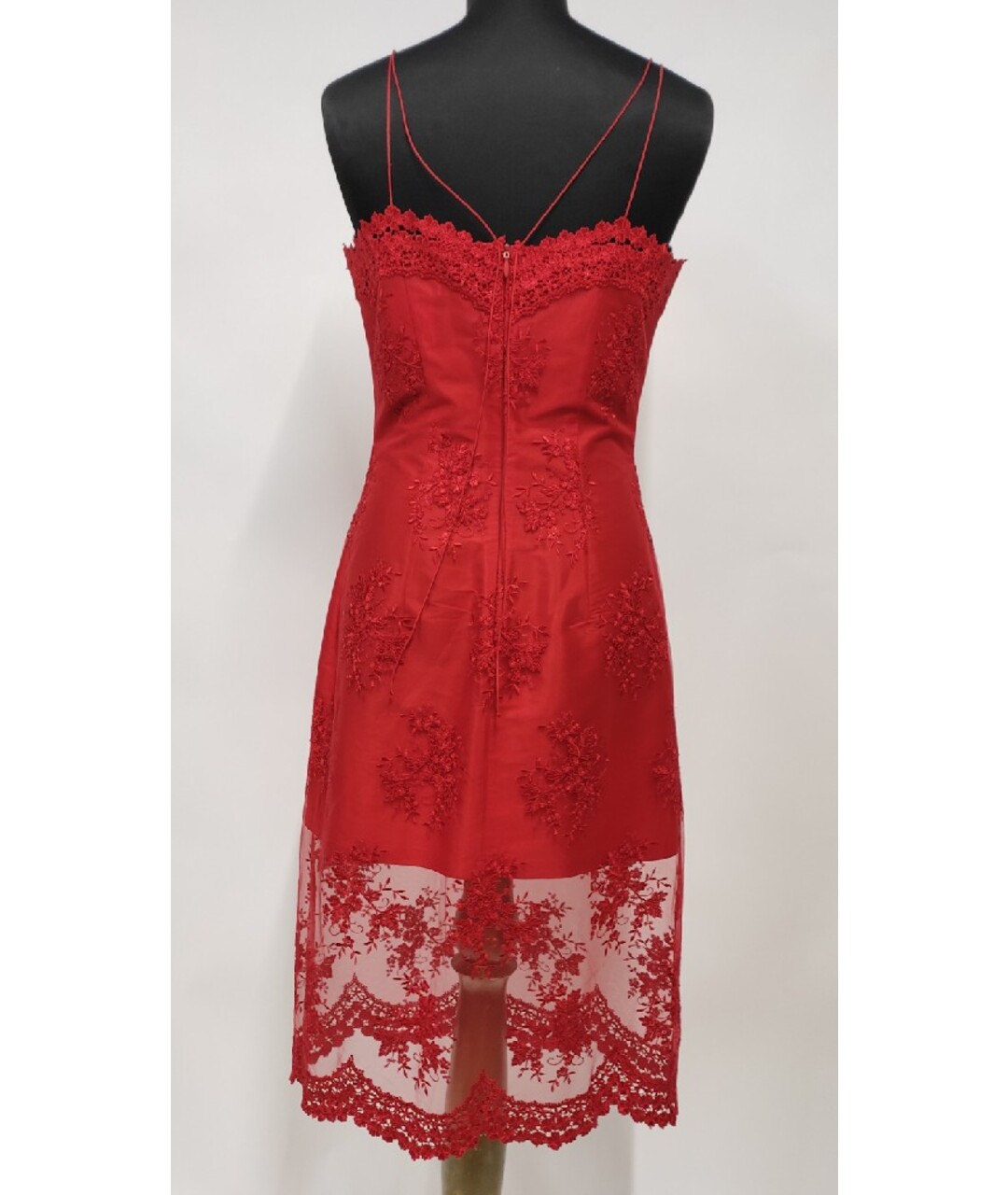 ESTER ABNER Красное шелковое платье, фото 3