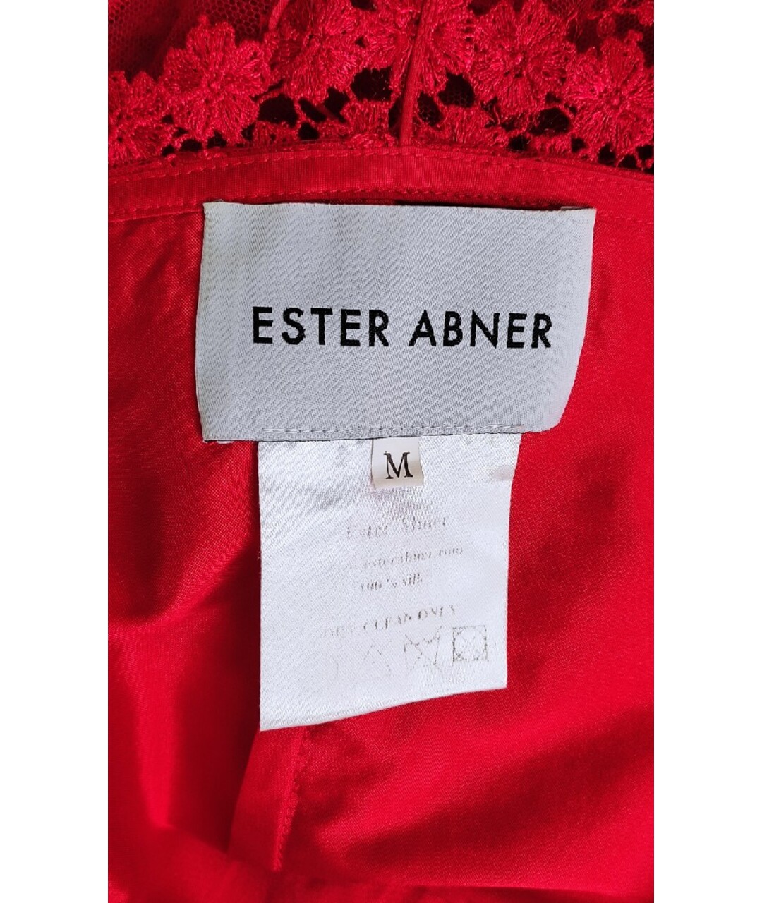 ESTER ABNER Красное шелковое платье, фото 4