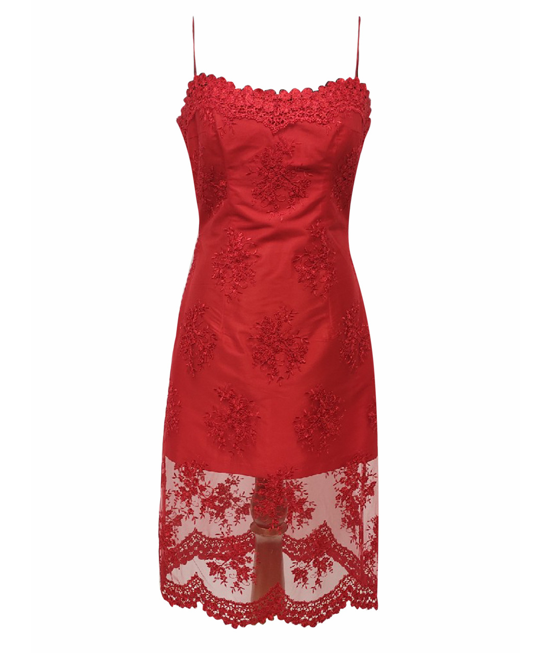 ESTER ABNER Красное шелковое платье, фото 1
