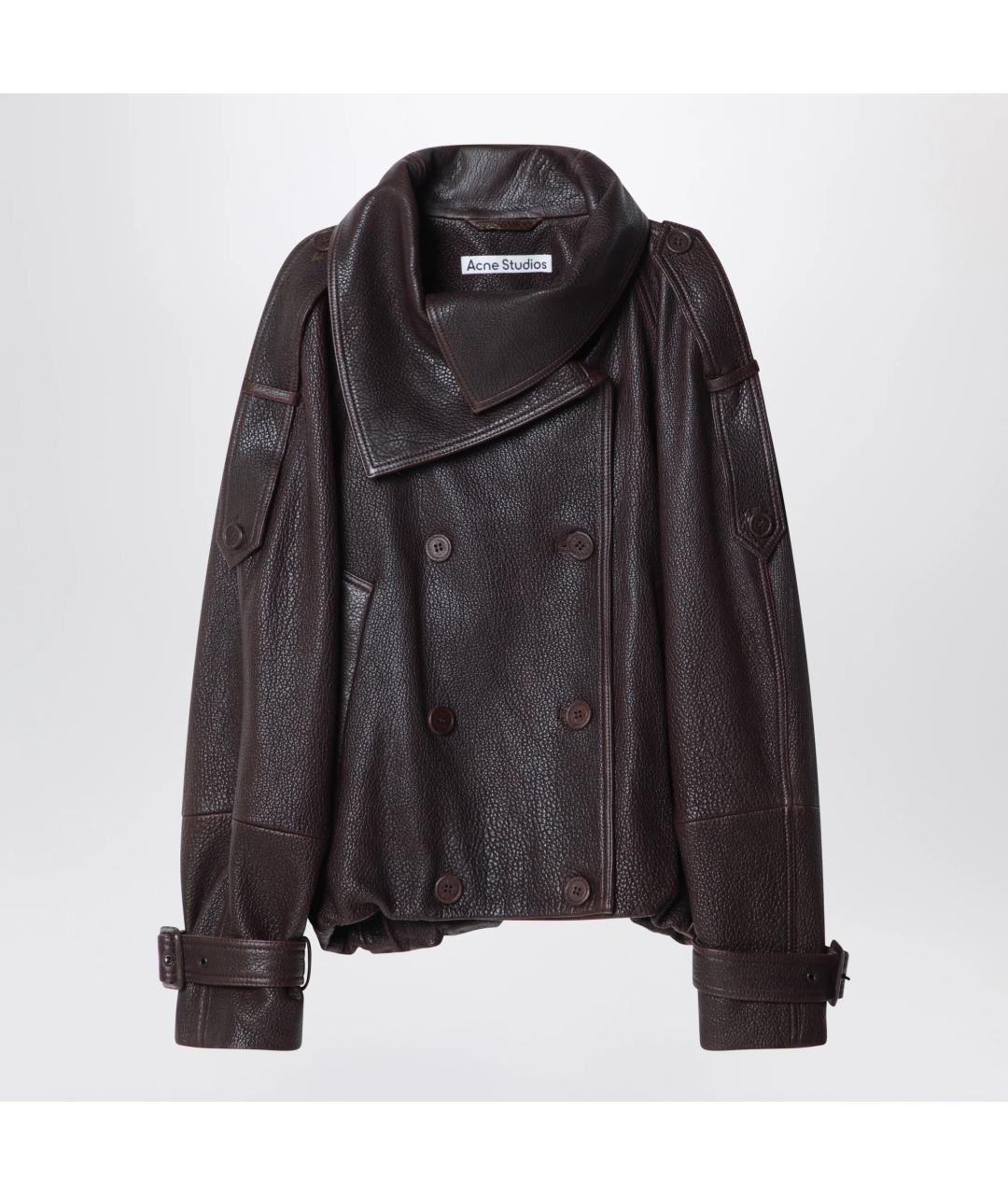 ACNE STUDIOS Коричневая кожаная куртка, фото 3