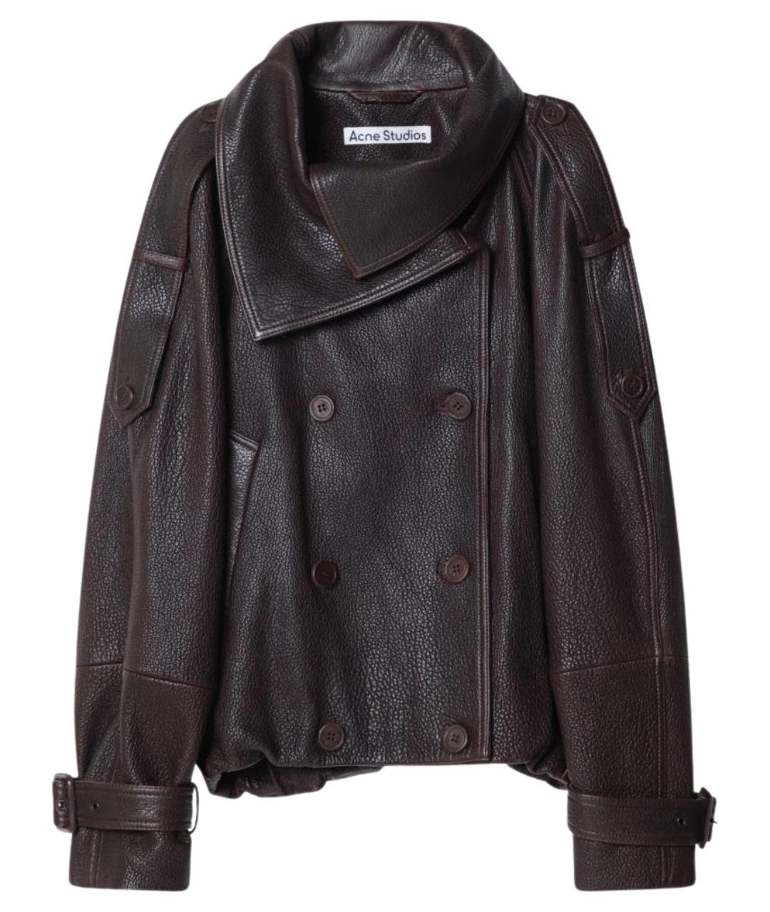 ACNE STUDIOS Коричневая кожаная куртка, фото 1