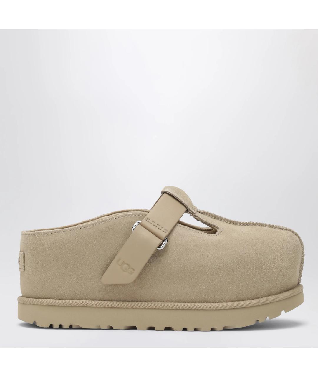 UGG Бежевые замшевые сабо, фото 3