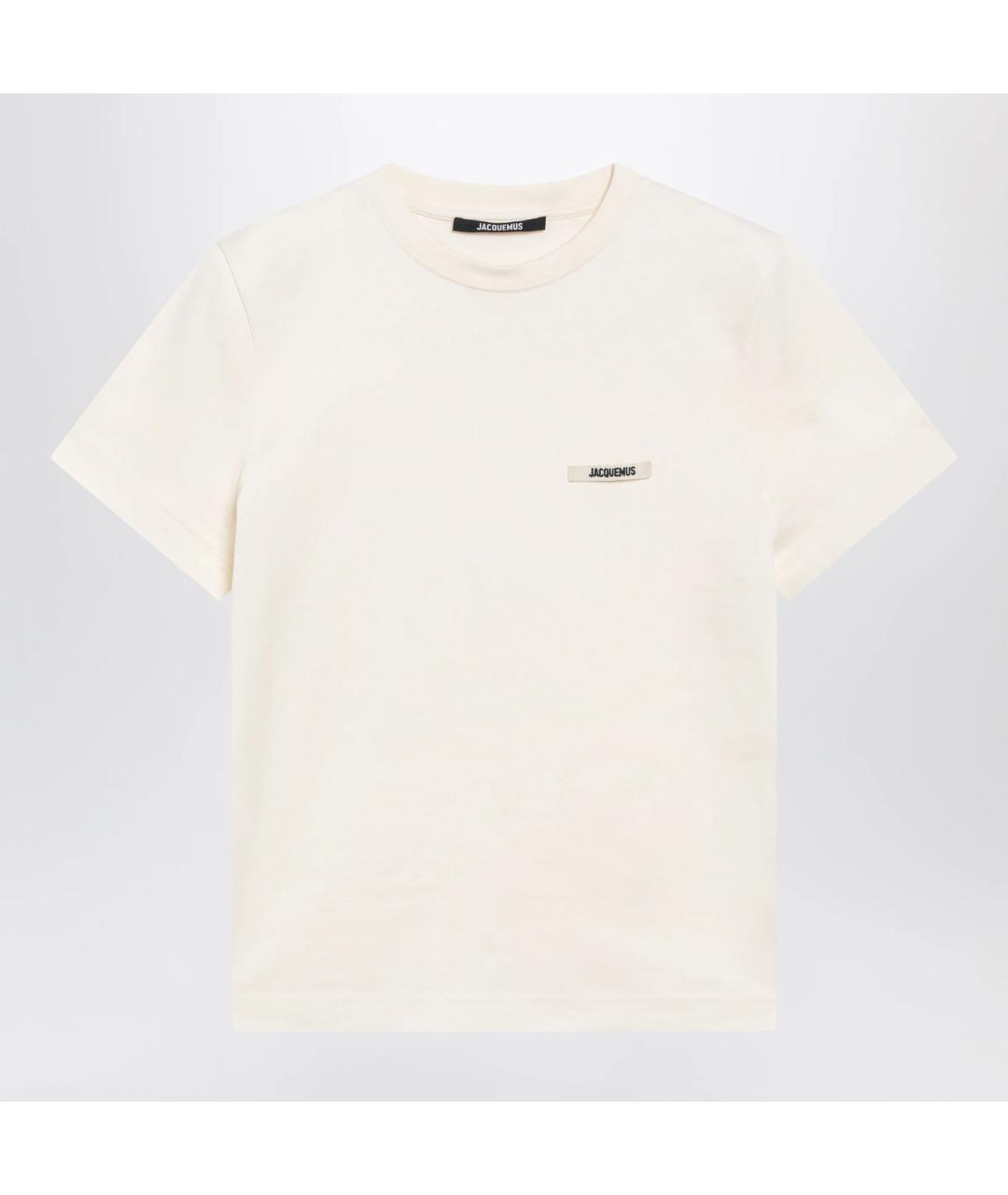JACQUEMUS Бежевая хлопковая футболка, фото 3