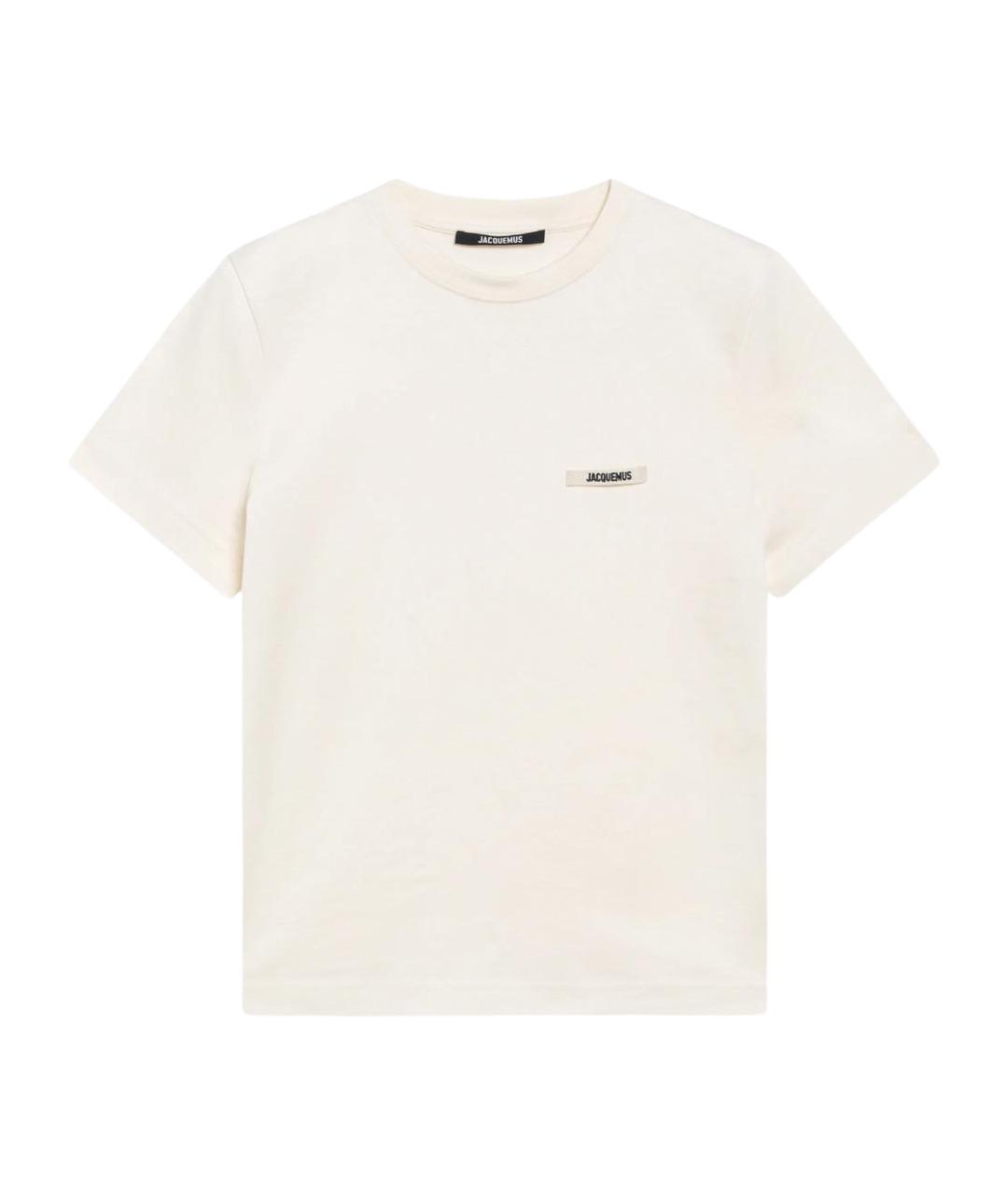 JACQUEMUS Бежевая хлопковая футболка, фото 1