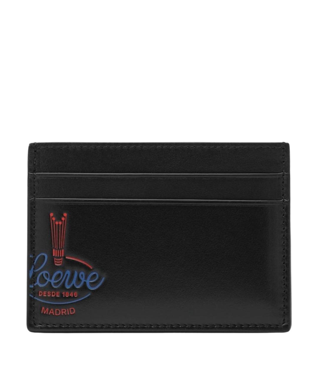 LOEWE Черный кожаный кардхолдер, фото 1