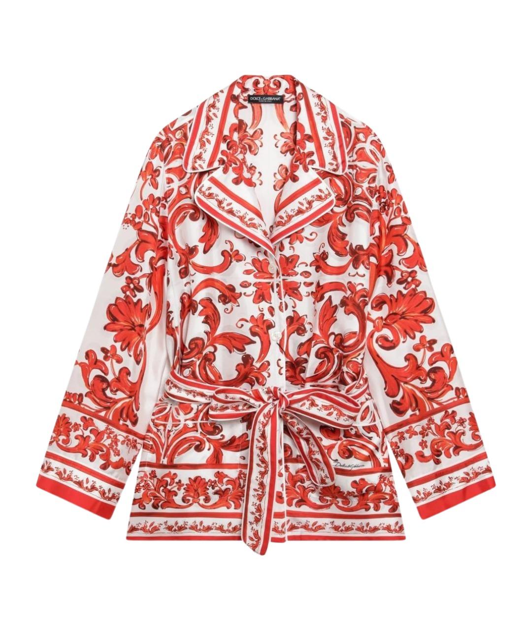 DOLCE&GABBANA Оранжевая шелковая рубашка, фото 1