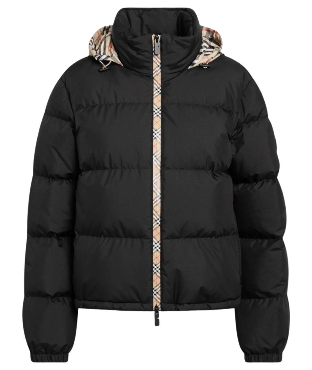 BURBERRY Черный полиэстеровый пуховик, фото 1