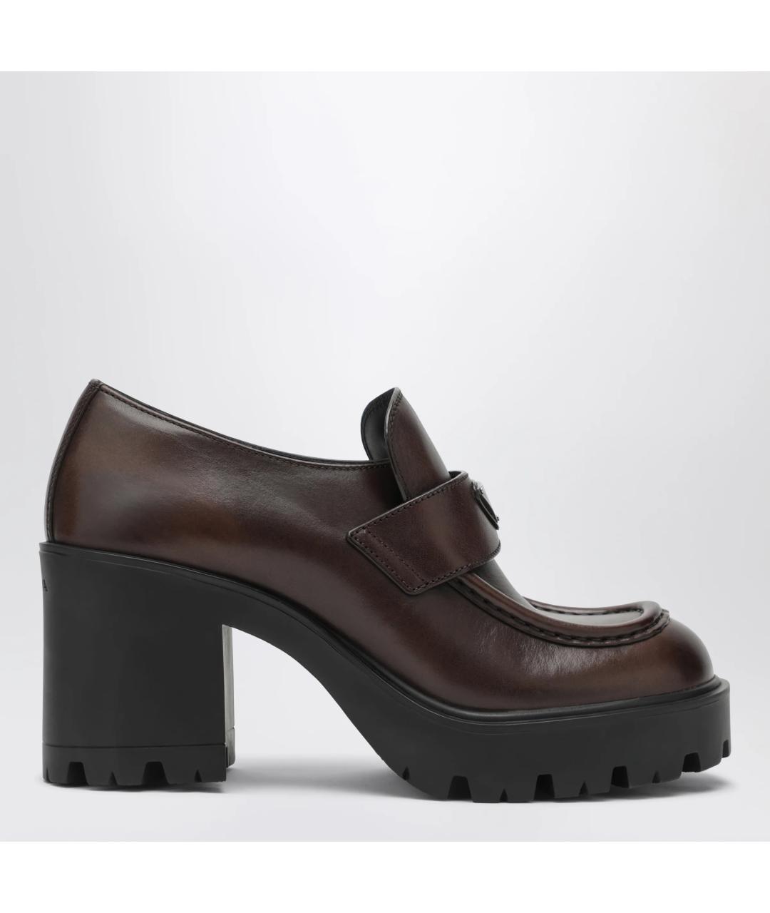 PRADA Коричневые кожаные лоферы, фото 3