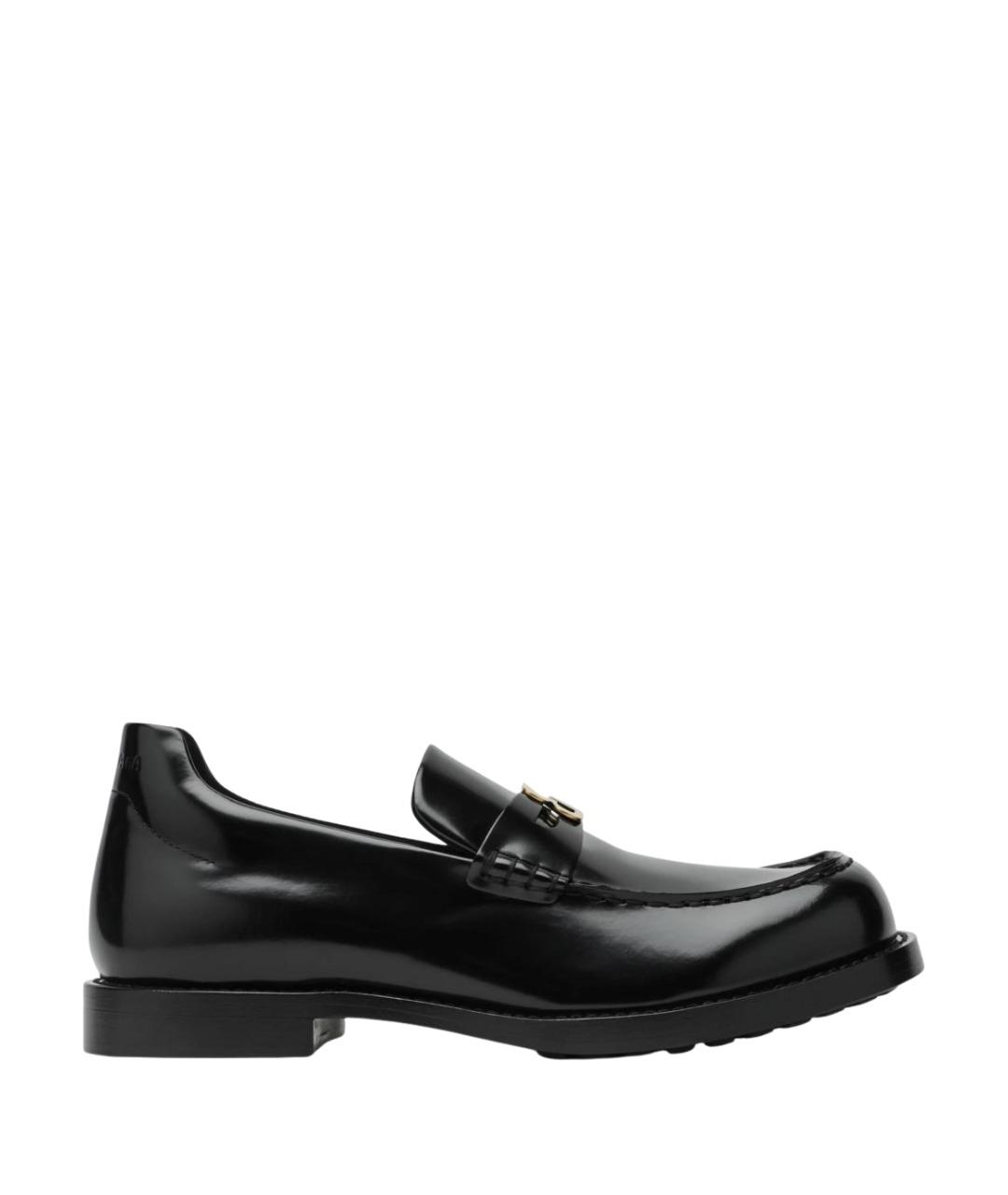 BALENCIAGA Черные кожаные лоферы, фото 1
