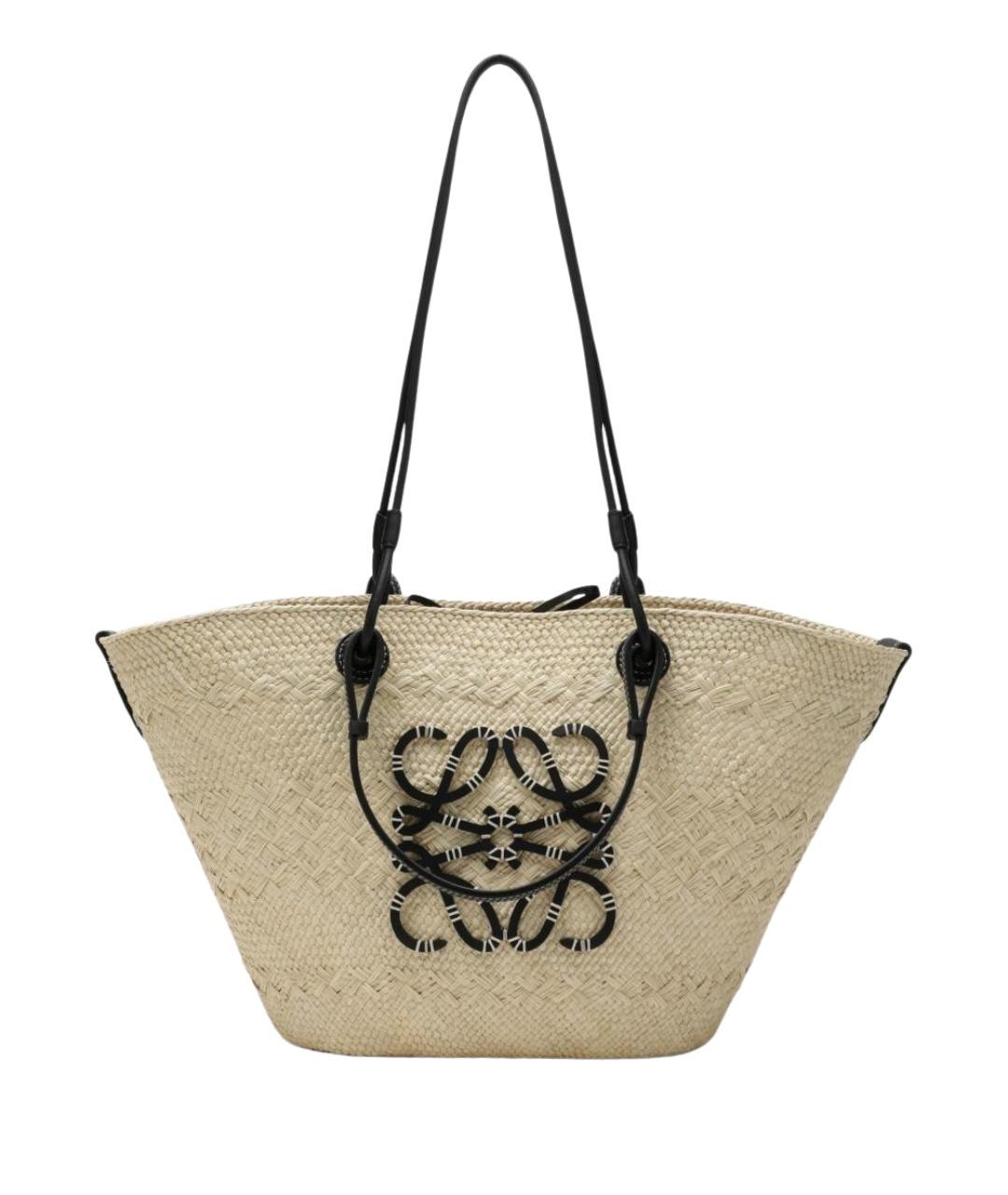 LOEWE Бежевая рафия сумка тоут, фото 1
