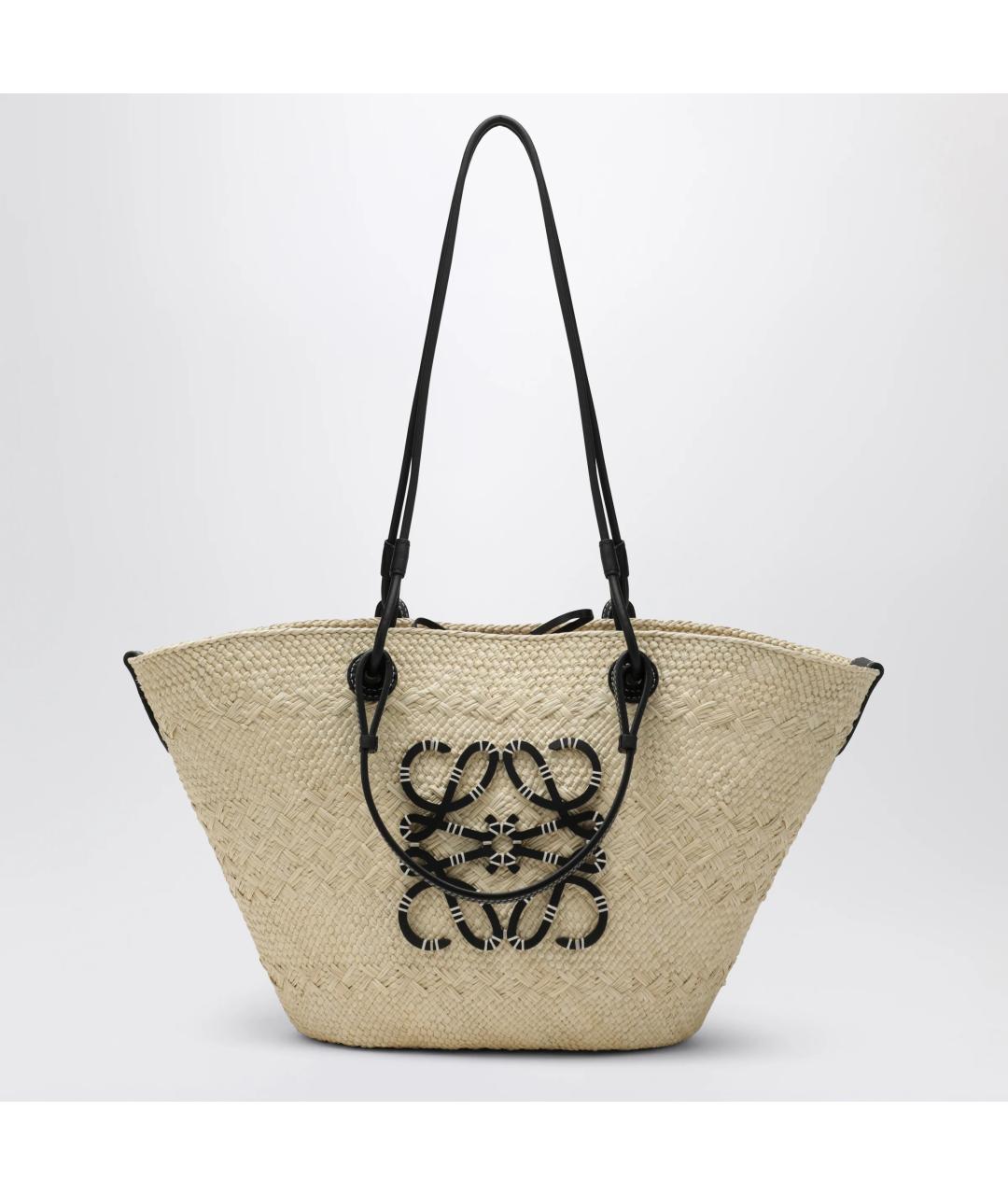 LOEWE Бежевая рафия сумка тоут, фото 3