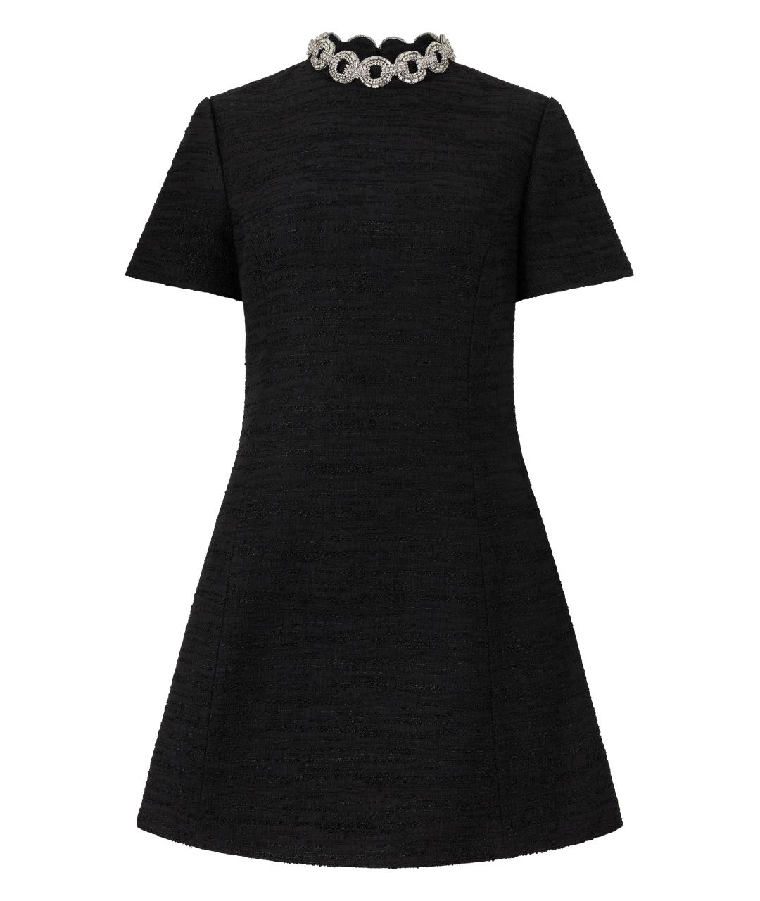 VALENTINO Черное хлопковое платье, фото 1