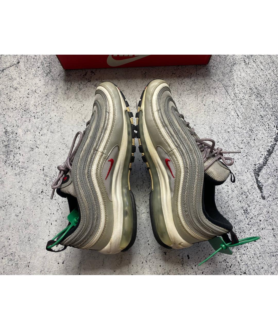 NIKE Серебряные текстильные низкие кроссовки / кеды, фото 4